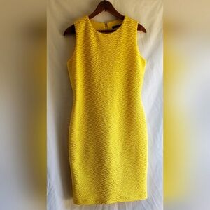 Tommy Hilfiger Elegant Sleeveless Sheath Yellow Dress Size:8